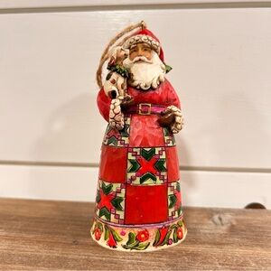 Jim Shore 2002 Heartwood Creek Santa Holding Puppy 4.5” Ornament No Box